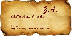 Zámolyi Aranka névjegykártya